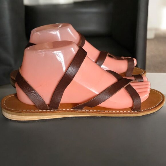 NWOT REDHAWK (10) Genuine Leather Mexican Jesus Thong Sandal - Picture 2 of 7